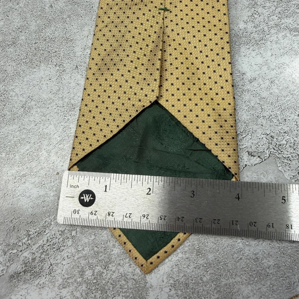 Tommy Hilfiger Silk Tie Mens One Size Gold Geometric Made In USA‎ Necktie